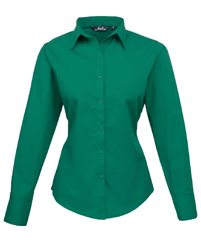 Emerald - Women's poplin long sleeve blouse