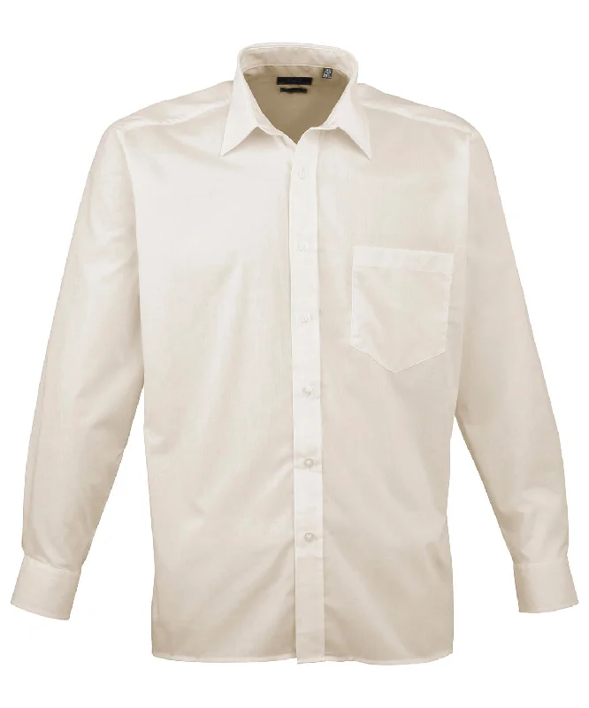 Natural - Long sleeve poplin shirt