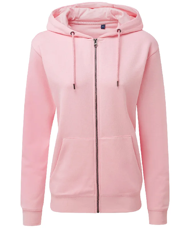 Soft Pink - Women's zip-through organic hoodie