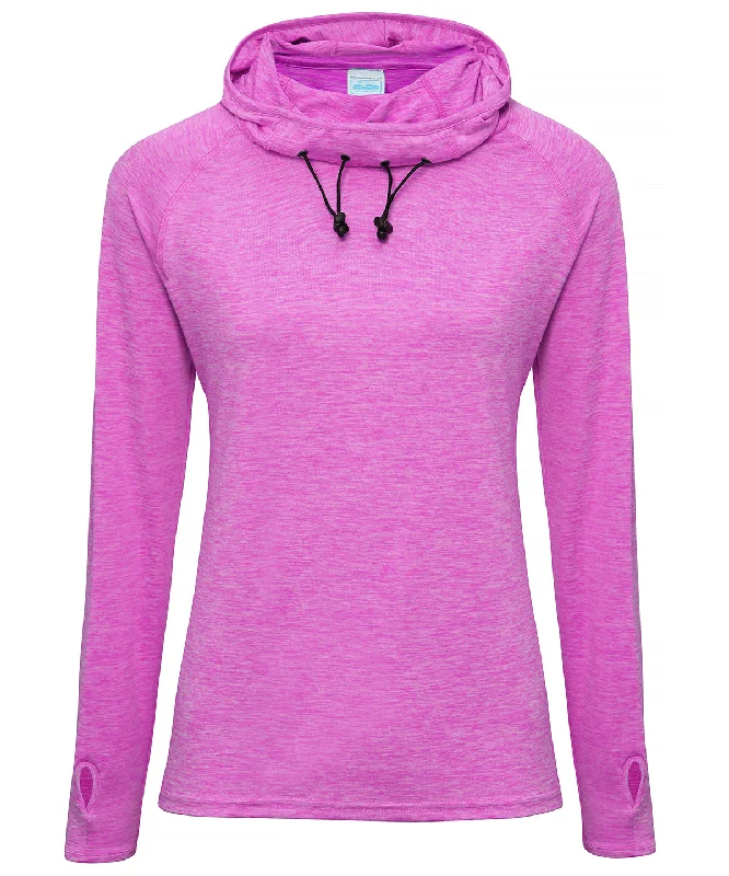 Raspberry Melange - Women's cool cowl neck top