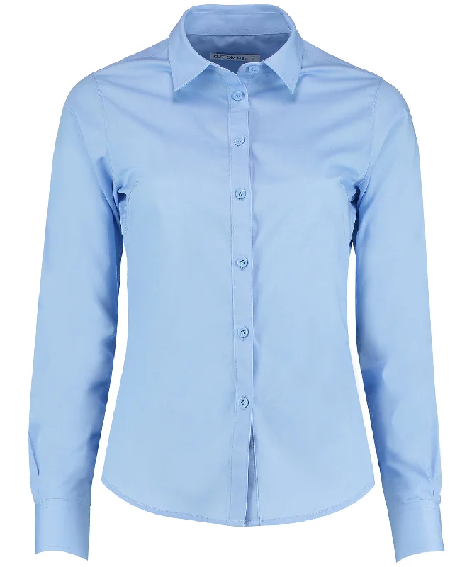 Light Blue - Women's poplin shirt long sleeve