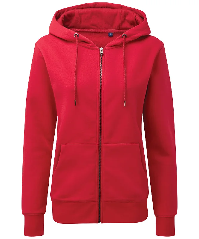 Cherry Red - Women's zip-through organic hoodie