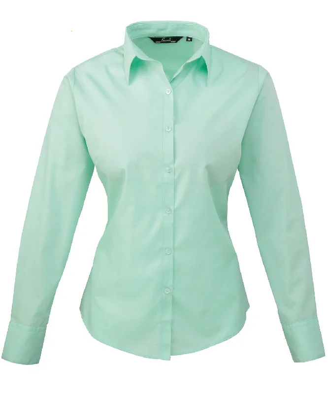 Aqua - Women's poplin long sleeve blouse