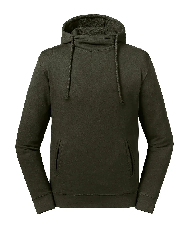 Dark Olive - Pure organic high collar hooded sweatshirt