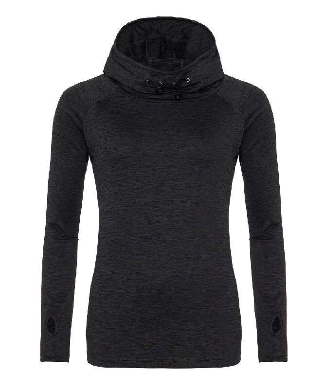 Black Slate Melange - Women's cool cowl neck top