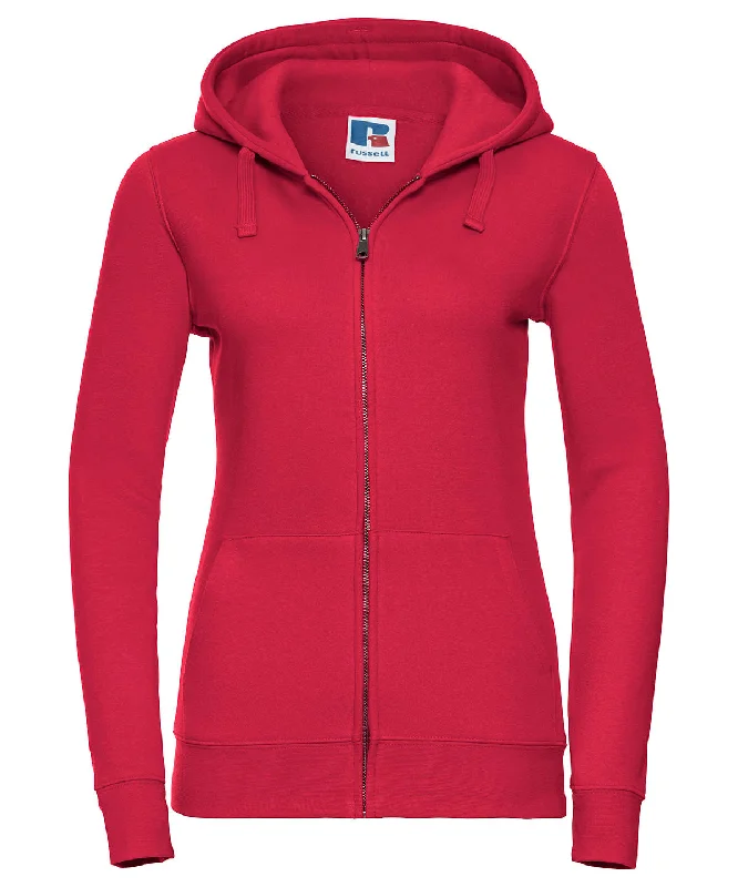 Classic Red - Women's authentic zipped hooded sweatshirt