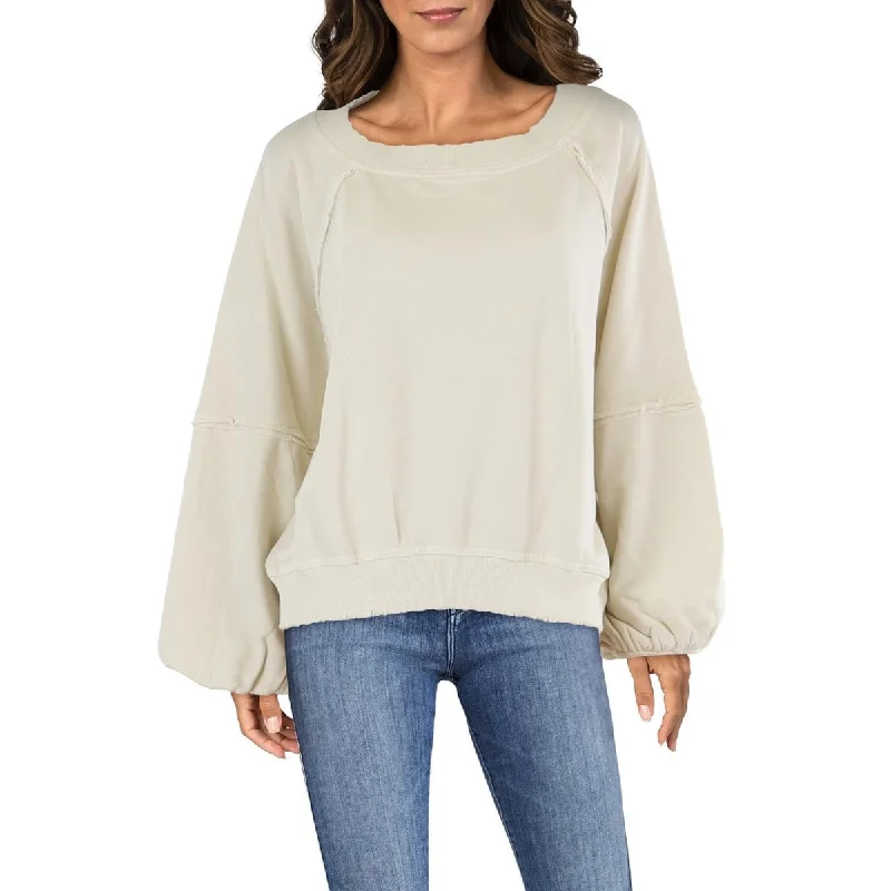 Womens Cotton Boat Neck Sweatshirt