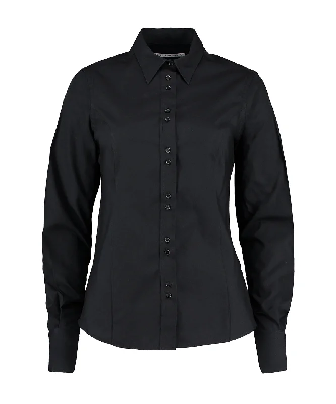 Black - Women's city business blouse long sleeve