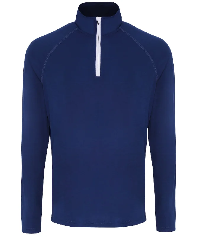 Navy/White - TriDri® long sleeve performance ¼ zip