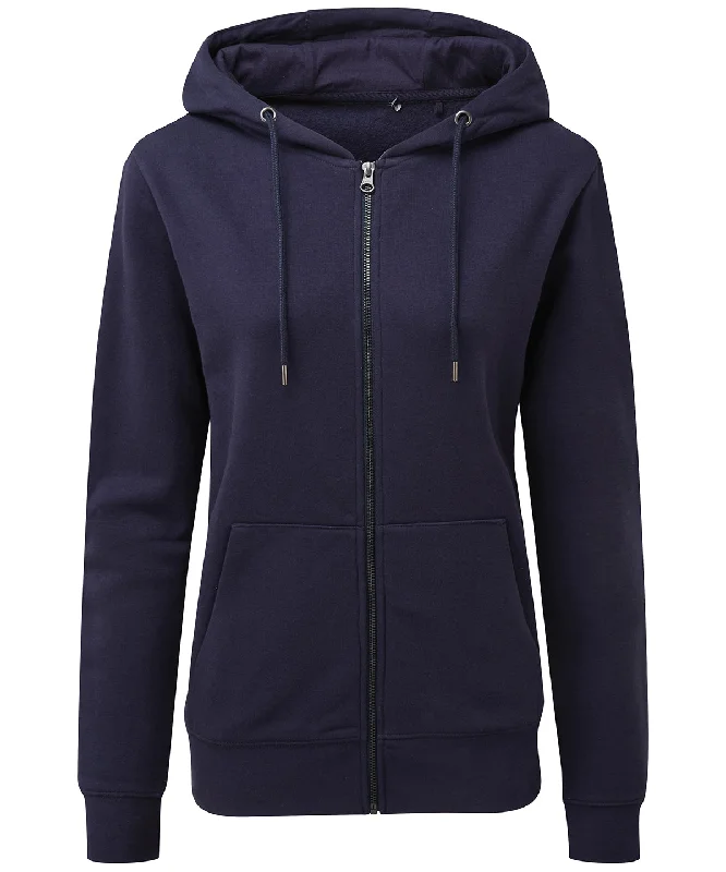 Navy - Women's zip-through organic hoodie