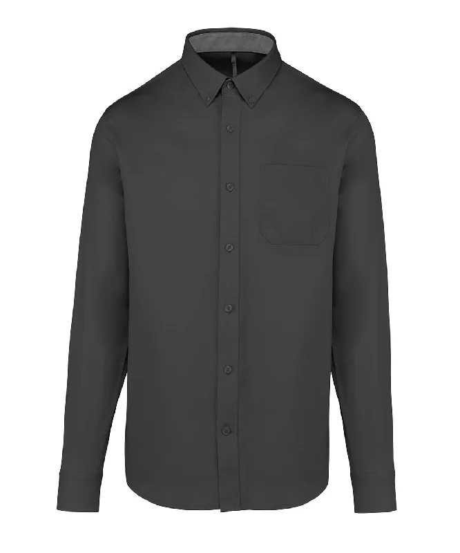 Dark Grey - Men's Nevada long sleeve cotton shirt