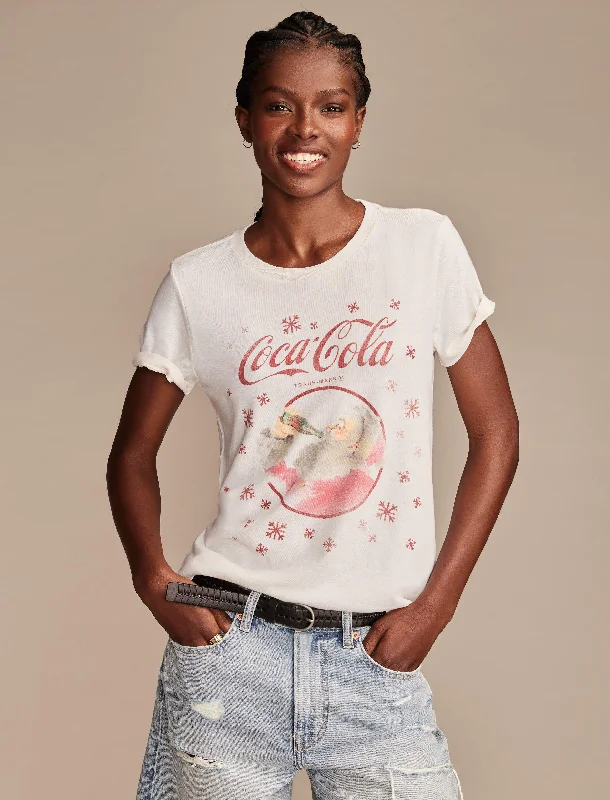 Lucky Brand Women's Coke Santa Snow Classic Crew