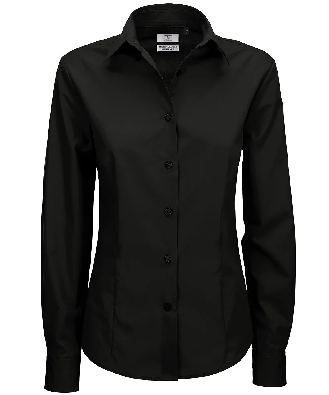 Black - B&C Smart long sleeve /women