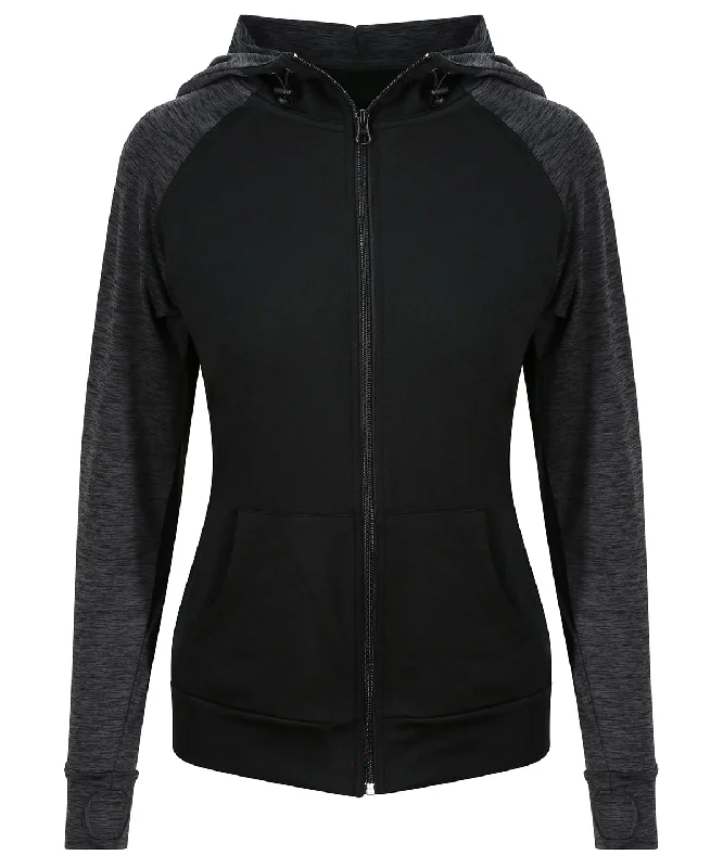 Black/Black Slate Melange - Women's cool contrast zoodie