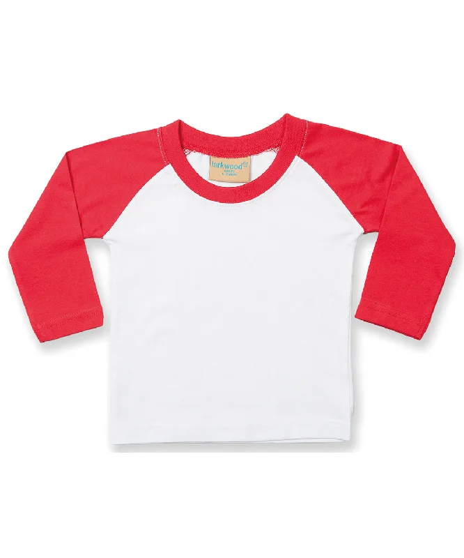 White/Red - Long sleeve baseball t-shirt