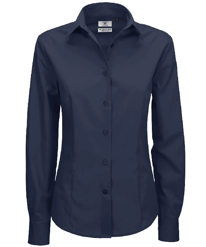 Navy - B&C Smart long sleeve /women