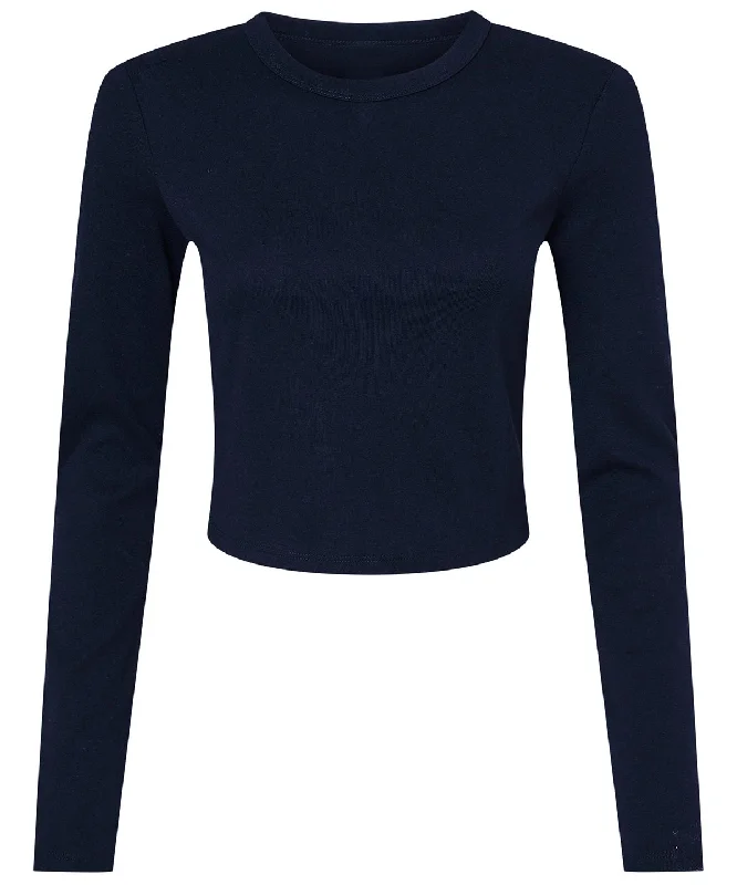 Solid Navy Blend - Women’s micro rib long sleeve baby t-shirt