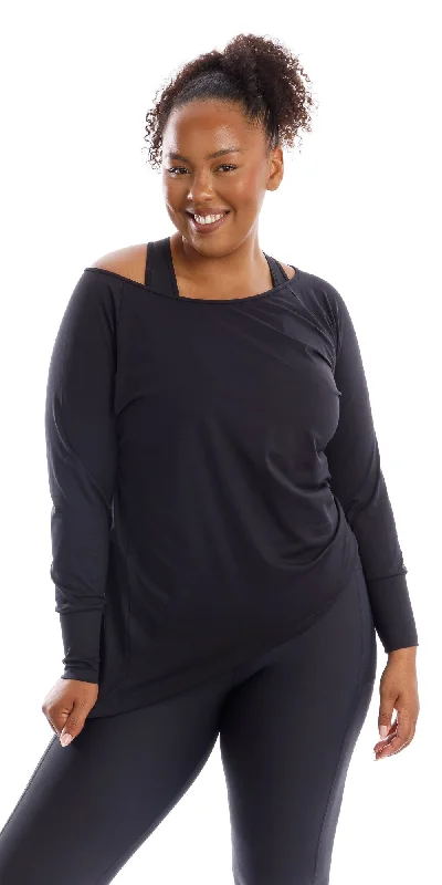 Midnight Off The Shoulder Long Sleeve Tee