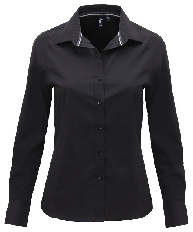 Black - Women's long sleeve fitted "Friday bar shirt"