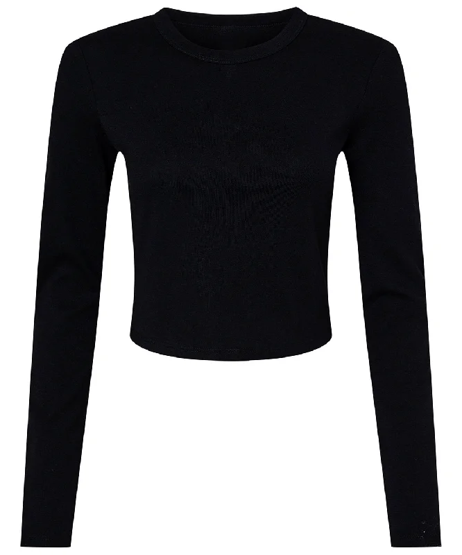 Solid Black Blend - Women’s micro rib long sleeve baby t-shirt