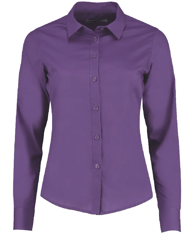 Purple - Women's poplin shirt long sleeve