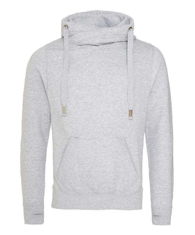 Heather Grey - Cross neck hoodie