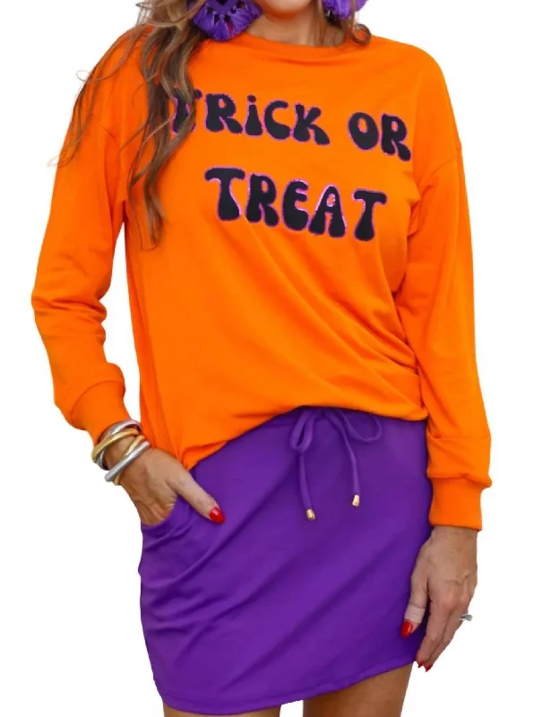 Trick Or Treat Sweatshirt In Orange