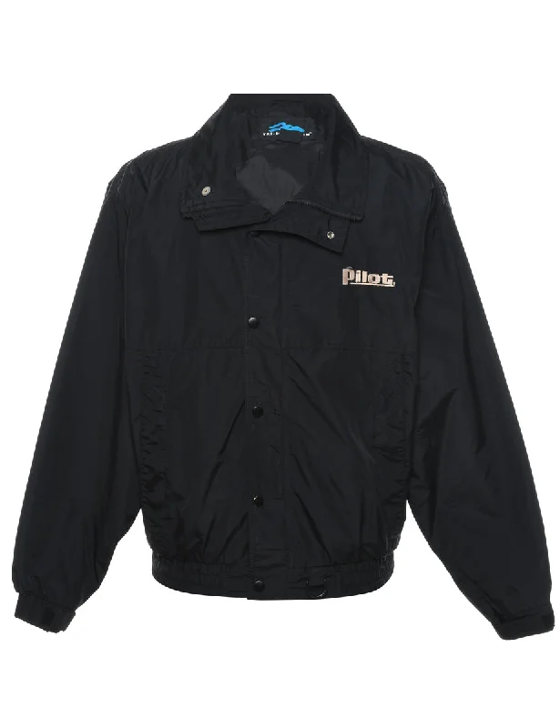 Black Plot Design Classic Nylon Jacket - S