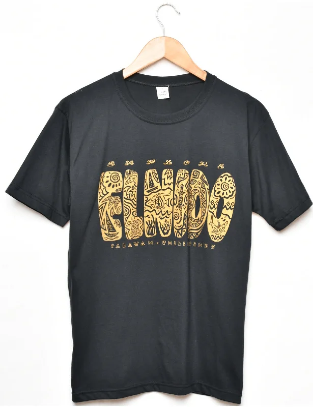 Black Printed T-shirt - M