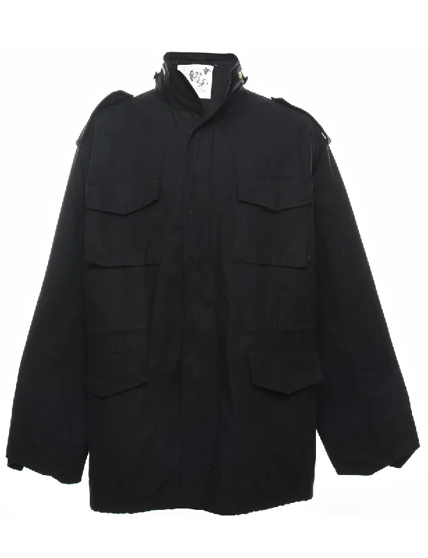 Black Zip-Front Jacket  - XL