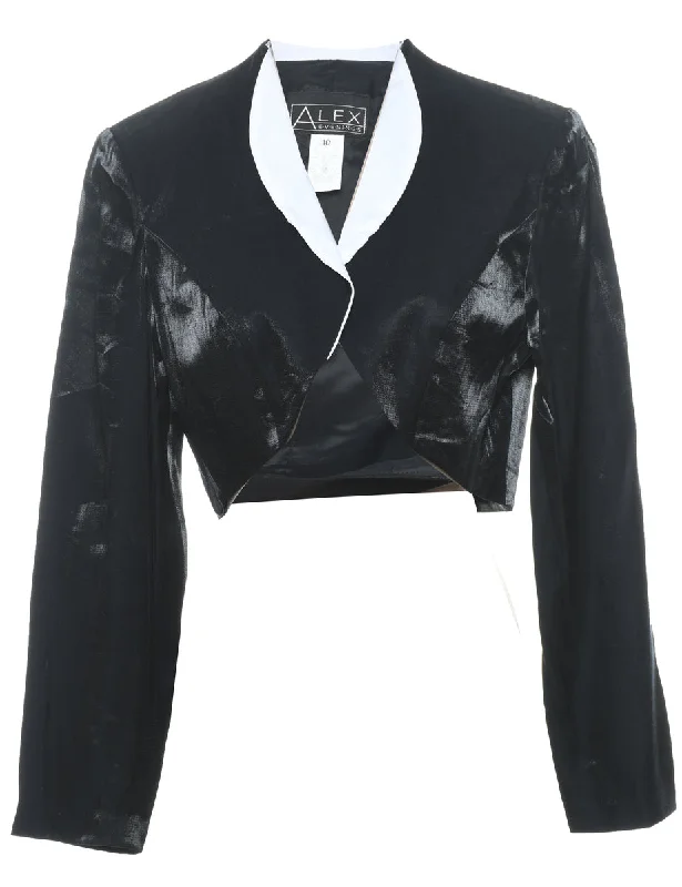 Bolero Style Black & White Evening Jacket - M