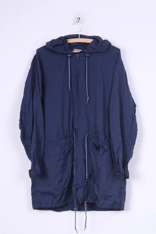 Casual Womens 40 L Parka Rain Jacket Full Zipper Nylon Waterproof Hooded Lightweight Nylon Vintage