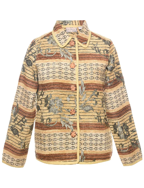 Floral Pattern Tapestry Jacket - S