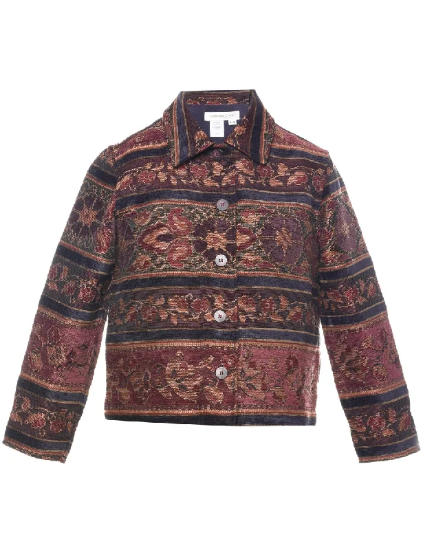 Floral Pattern Tapestry Jacket - S