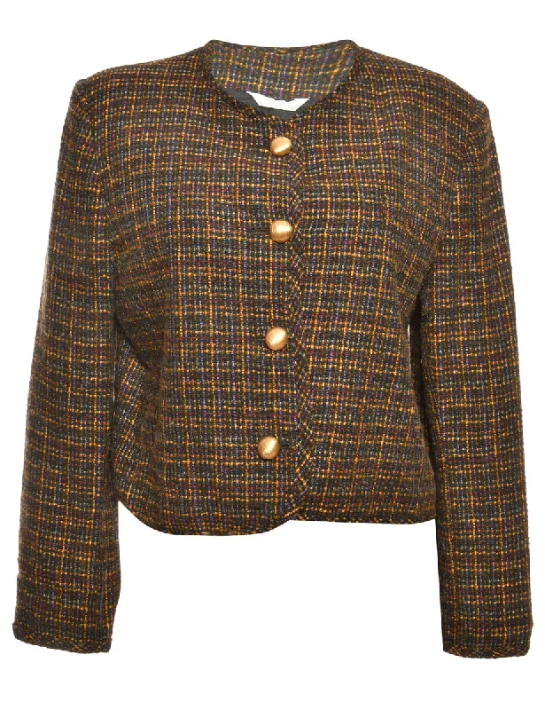 Multi-Colour Gold Button Front Jacket - XL