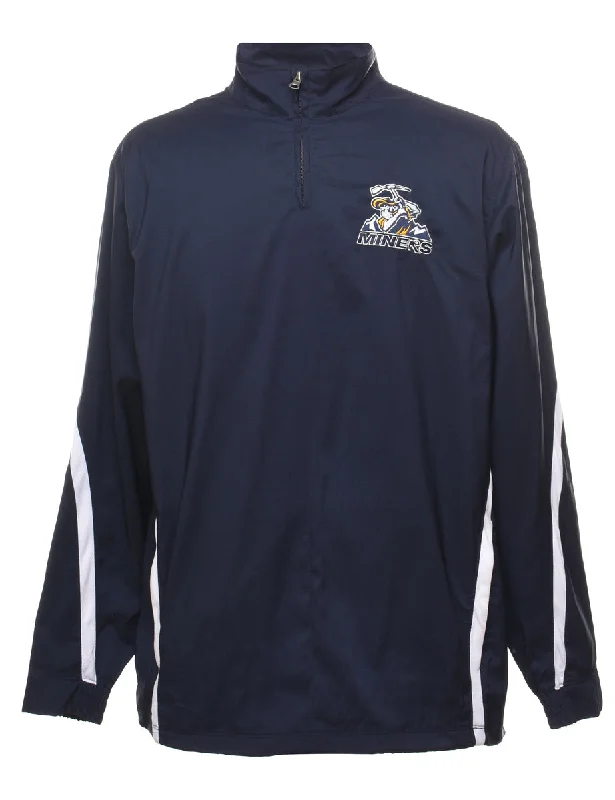 Navy Miners Quarter-Zip Nylon Jacket - M