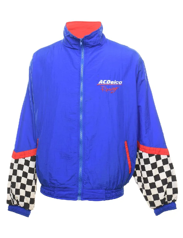 Y2K Checkerboard Style Racing Jacket - XL