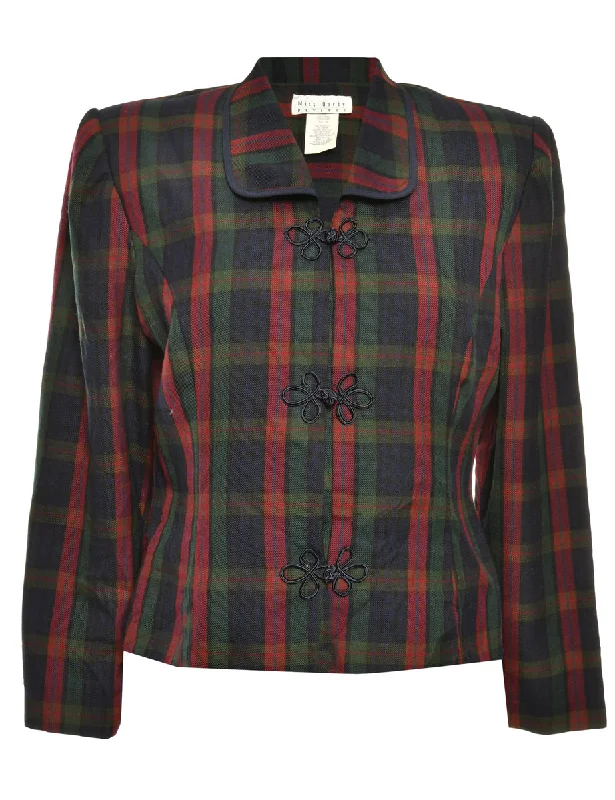 Tartan Green & Maroon Jacket - XL