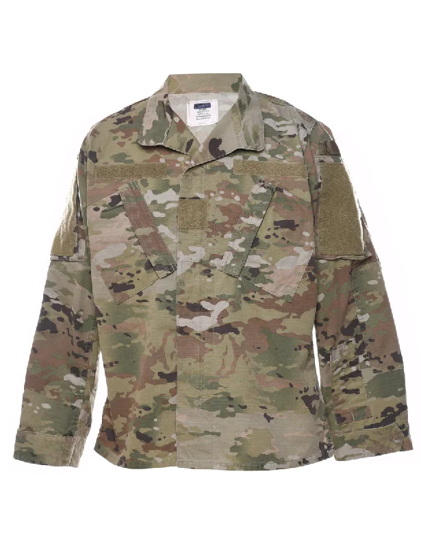 Woodland Camouflage Print U.S Army Military Jacket - M