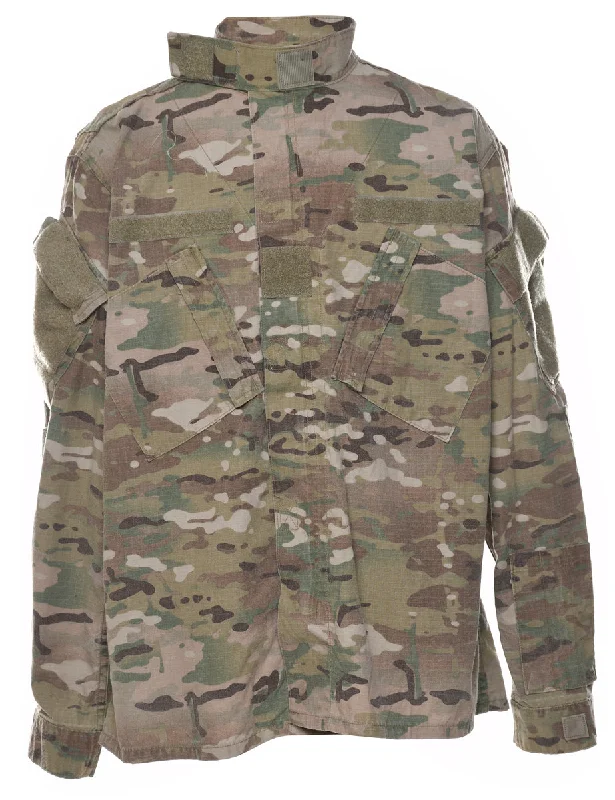 Woodland Camouflage Print U.S Army Military Jacket - XL