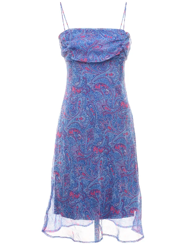 Y2K Paisley Print Dress - M