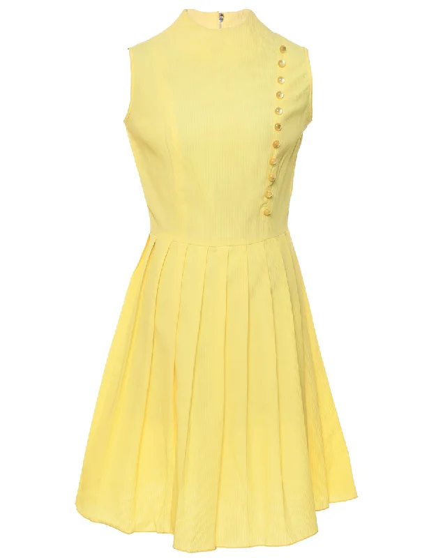 Sleeveless Yellow Dress - M