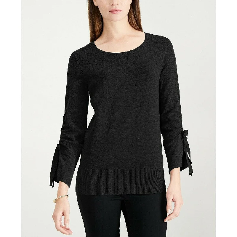 Alfani Women's 3/4 Bow-Sleeve Sweater Black Size Small