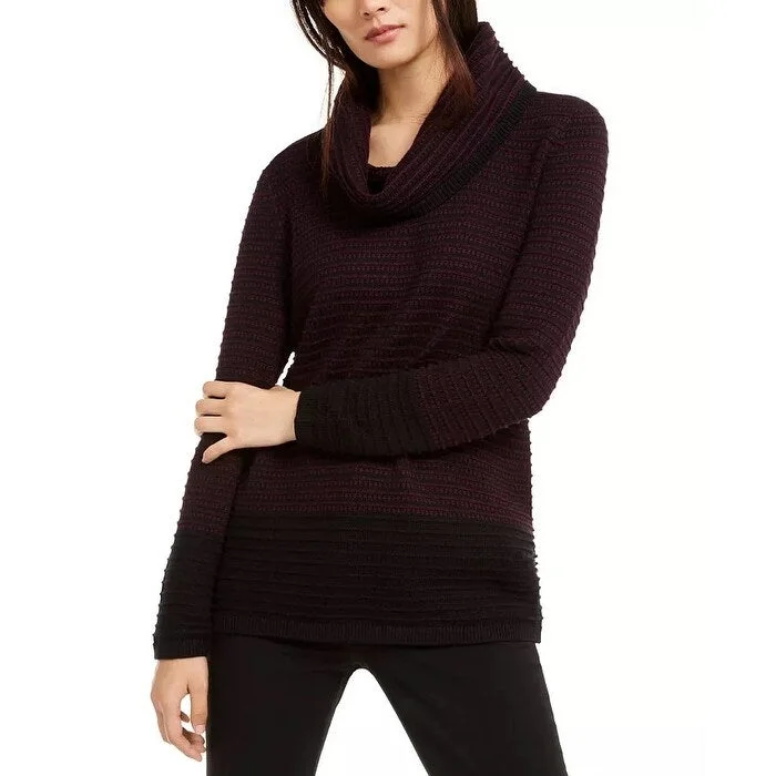 Calvin Klein Women's Cotton Mixed Stitch Sweater Purple Size S - Small