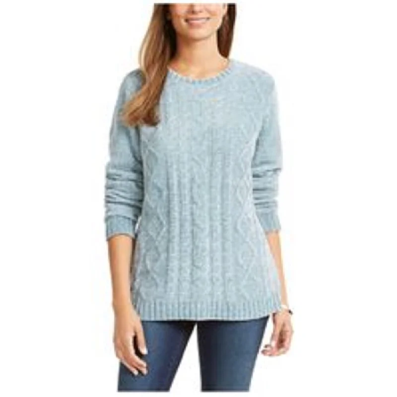 Karen Scott Women's Cable-Knit Chenille Sweater Blue Size Extra Large