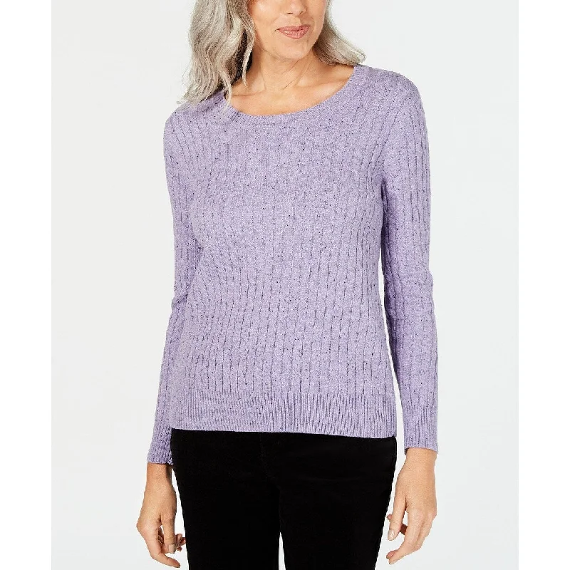 Karen Scott Women's Cable-Knit Sweater Purple Size Extra Large