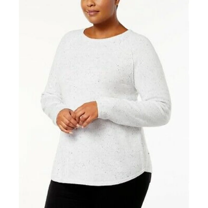 Karen Scott Women's Curved-Hem Sweater Natural Size Extra Large