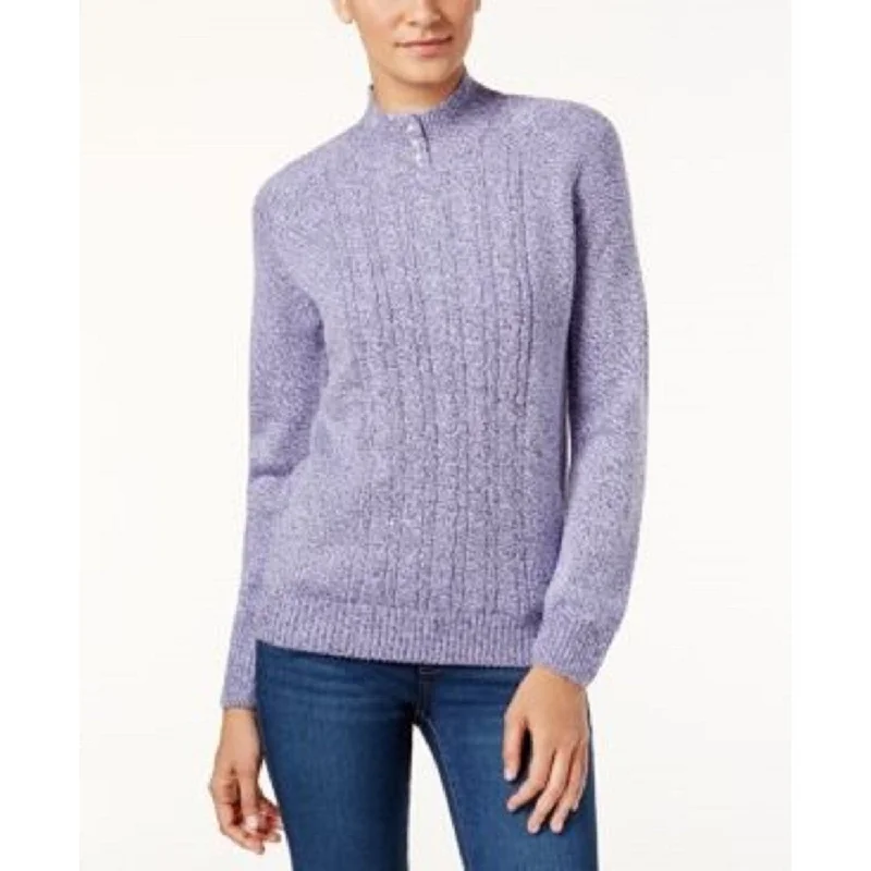 Karen Scott Women's Petite Cable-Knit Sweater Blue Size Large - Petite-Large