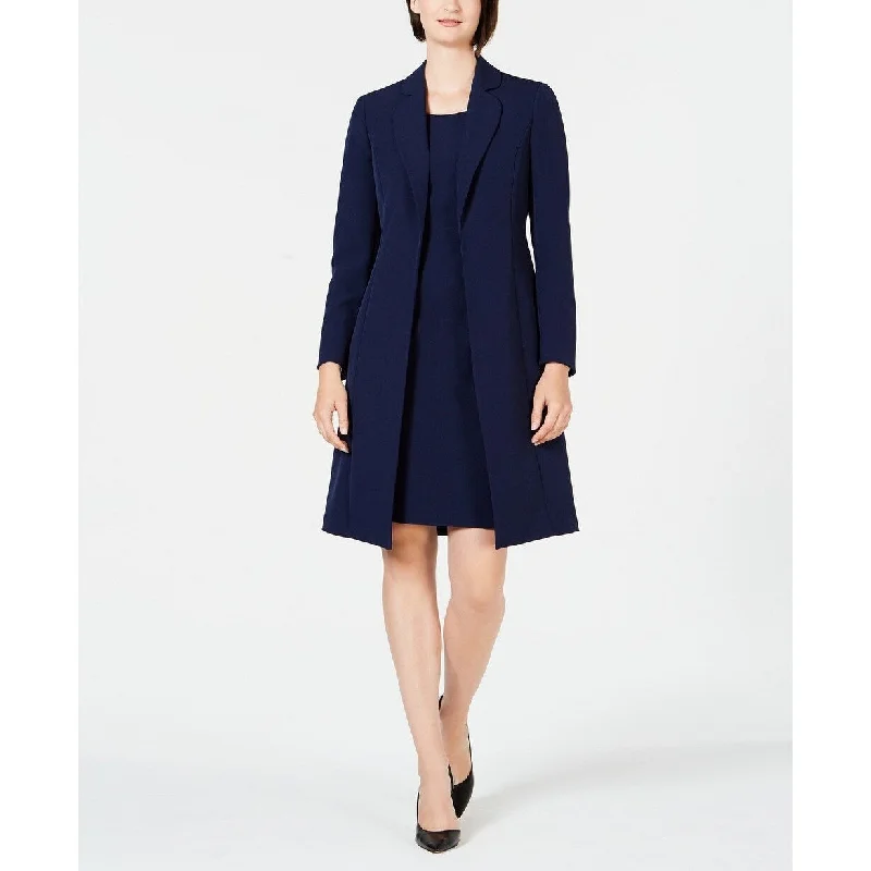 Le Suit Women's Notched-Collar Jacket & Dress Suit Navy Size 16