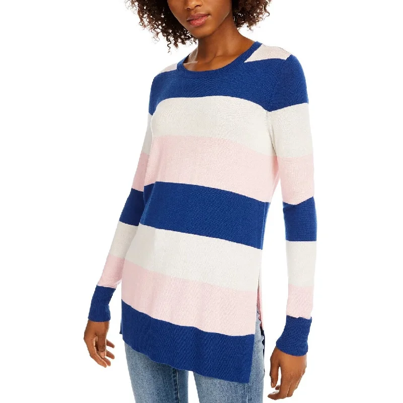 Maison Jules Women's Striped Sweater Med Blue Size X-Large